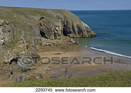 Stock Photography - Pembrokeshire Coast National Park. Stackpole Estate. Pembrokeshire. Wales. Fotosearch