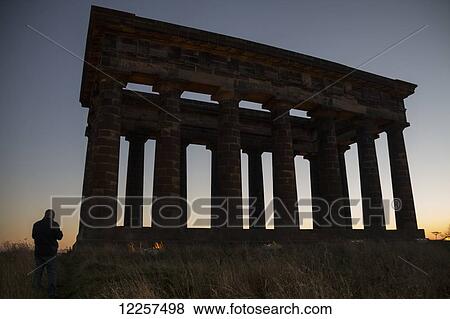 Stock Photo - Penshaw Monument on Penshaw Hill; Penshaw, Tyne and Wear, England. Fotosearch