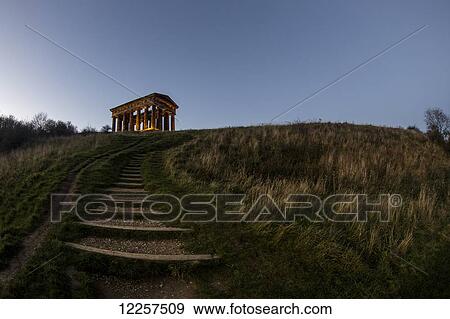 Stock Photo - Penshaw Monument on Penshaw Hill; Penshaw, Tyne and Wear, England. Fotosearch
