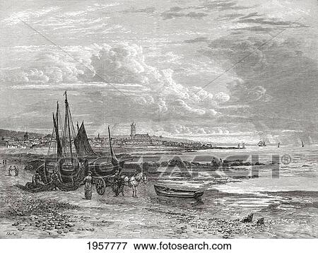 Stock Photo - Penzance, Cornwall, England In The Late 19Th Century. From Our Own Country Published 1898.. Fotosearch
