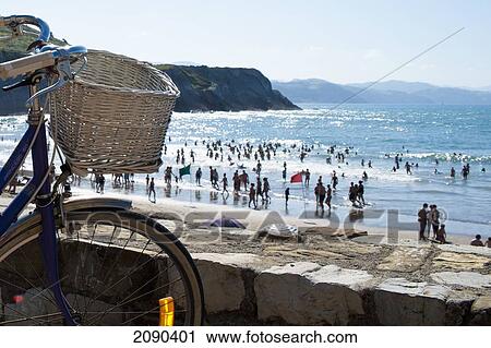 People At Itzurun Beach, Zumaia, Basque Country, Spain View Large Photo Image Stock Image - People At Itzurun Beach, Zumaia, Basque Country, Spain. Fotosearch