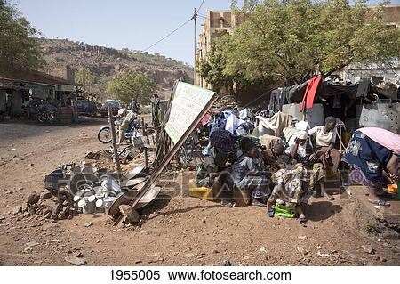 Stock Photography - People at Metal Recycling Market in Bamako, Mali. Fotosearch