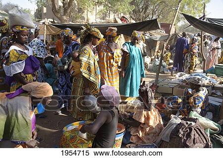 Stock Photography - People at Monday Market in Djenne, Mali. Fotosearch