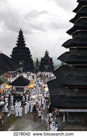 Stock Image - People at Pura Besakih Temple; Bali, Indonesia. Fotosearch