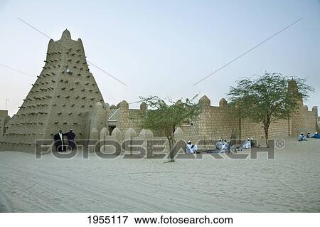 Stock Photo - People At Sankore Mosque, Timbuktu, Mali. Fotosearch
