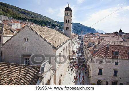 People At Sigurata Church From The City Walls, Dubrovnik, Dubrovnik-Neretva, Croatia View Large Photo Image Picture - People At Sigurata Church From The City Walls, Dubrovnik, Dubrovnik-Neretva, Croatia. Fotosearch