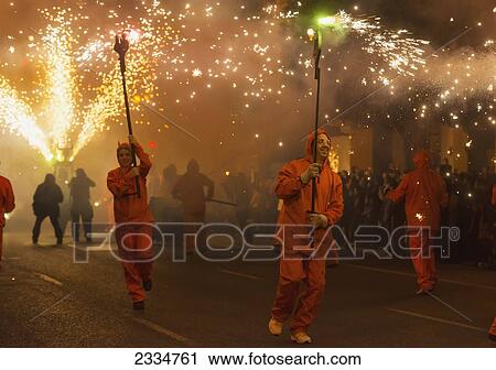 People Dressing As Devils In Fire Parade During Fallas Festival; Valencia, Spain View Large Photo Image Stock Image - People Dressing As Devils In Fire Parade During Fallas Festival; Valencia, Spain. Fotosearch