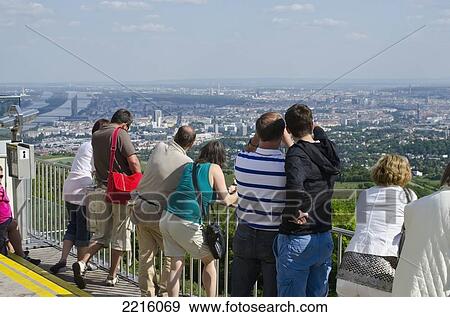 Stock Photo - People Enjoying The View Of Vienna From Kahlenberg, Vienna, Austria. Fotosearch
