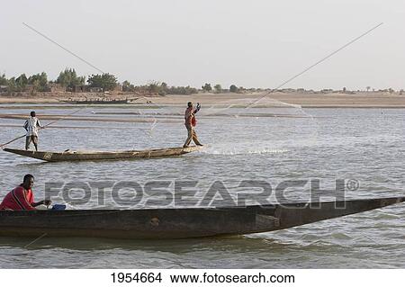 People fishing in the Niger River between Niafunke and Kabara, Mali View Large Photo Image Picture - People fishing in the Niger River between Niafunke and Kabara, Mali. Fotosearch