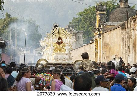 People Following The Anda (Float) Of The Sorrowful Virgin Mary During The Holy Burial Procession On Good Friday In Antigua Guatemala, Sacatep View Large Photo Image Stock Photo - People Following The Anda (Float) Of The Sorrowful Virgin Mary During The Holy Burial Procession On Good Friday In Antigua Guatemala, Sacatep. Fotosearch