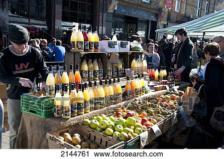 Stock Image - People Hanging Around In Broadway Market In Shoreditch, East London, London, Uk. Fotosearch