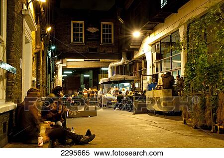 Stock Photography - People Hanging Out In Brick Lane, East London, London, Uk. Fotosearch