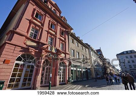 People In Front Of The Old Pharmacy At Heidelberg, Germany View Large Photo Image Stock Photo - People In Front Of The Old Pharmacy At Heidelberg, Germany. Fotosearch