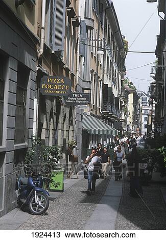 People In Small Alley In The Brera District View Large Photo Image Stock Image - People In Small Alley In The Brera District. Fotosearch