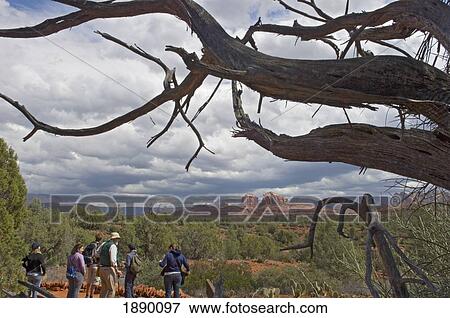 Stock Photo - People On A Nature Walk Through Red Rock State Park.. Fotosearch
