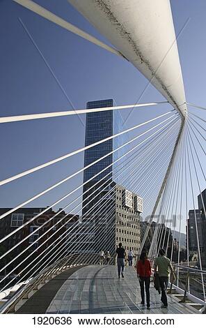 Stock Photograph - People On Calatrava Footbridge. Fotosearch