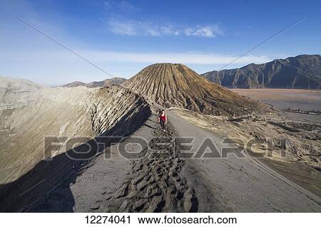 People on the rim of the crater of Mount Bromo, Bromo Tengger Semeru National Park, East Java, Indonesia View Large Photo Image Stock Image - People on the rim of the crater of Mount Bromo, Bromo Tengger Semeru National Park, East Java, Indonesia. Fotosearch
