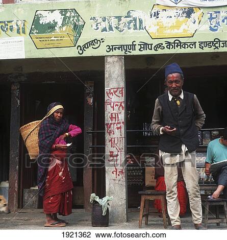 Stock Image - People Outside Shorefront. Fotosearch