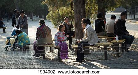 People Relaxing Outside The Temple Of Heaven; Beijing, China View Large Photo Image Stock Image - People Relaxing Outside The Temple Of Heaven; Beijing, China. Fotosearch