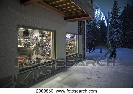 People Running By The Store, Levi, Lapland, Finland View Large Photo Image Stock Image - People Running By The Store, Levi, Lapland, Finland. Fotosearch