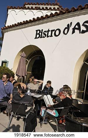 Stock Photo - People Sitting At Outdoor Cafe. Fotosearch