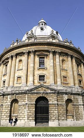 Stock Photo - People Sitting Outside Radcliffe Camera; Oxford, England. Fotosearch
