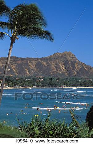 People swimming in the ocean off the coast of an Hawaiian island; Hawaii, United States of America View Large Photo Image Stock Image - People swimming in the ocean off the coast of an Hawaiian island; Hawaii, United States of America. Fotosearch