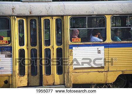 People Travelling In Tramway At Sarajevo, Bosnia And Herzegovina View Large Photo Image Stock Photo - People Travelling In Tramway At Sarajevo, Bosnia And Herzegovina. Fotosearch