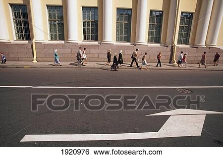 Stock Photograph - People Walking On Street. Fotosearch