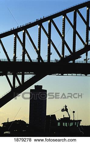 Stock Photo - People Walking On Sydney Harbor Bridge. Fotosearch