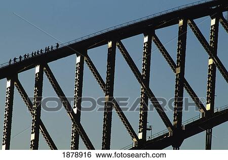 Stock Photograph - People Walking Up The Sydney Harbor Bridge. Fotosearch