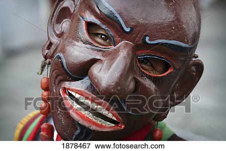 Performer During Buddhist Thimpu Festival View Large Photo Image Stock Photo - Performer During Buddhist Thimpu Festival. Fotosearch