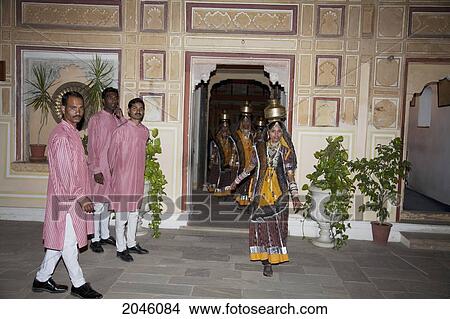 Picture - Performers At The Palace, Samode, Rajasthan, India. Fotosearch
