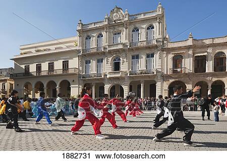 Stock Image - Performing Arts In Plaza Vieja; Havana, Cuba. Fotosearch