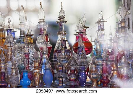 Stock Photo - Perfume Bottles, Aswan, Egypt. Fotosearch