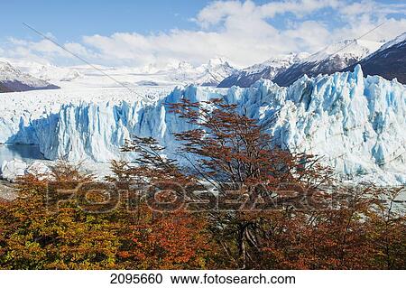 Stock Image - Perito Moreno Glacier In Autumn; Patagonia Argentina. Fotosearch