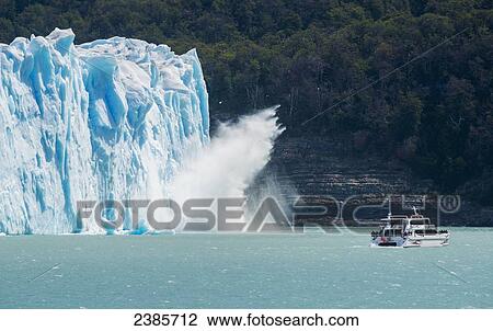 Stock Image - Perito Moreno Glacier, Los Glaciares National Park; El Calafate, Santa Cruz, Argentina. Fotosearch