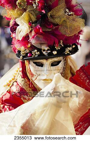 Person in a Venetian costume during Venice Carnival; Venice, Italy View Large Photo Image Stock Image - Person in a Venetian costume during Venice Carnival; Venice, Italy. Fotosearch