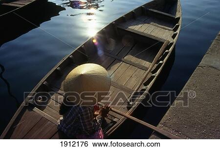 Person In Boat, High Angle View, Hoi An, Vietnam View Large Photo Image Stock Photograph - Person In Boat, High Angle View, Hoi An, Vietnam. Fotosearch