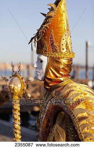 Person in Venetian costume during Venice Carnival; Venice, Italy View Large Photo Image Stock Photo - Person in Venetian costume during Venice Carnival; Venice, Italy. Fotosearch