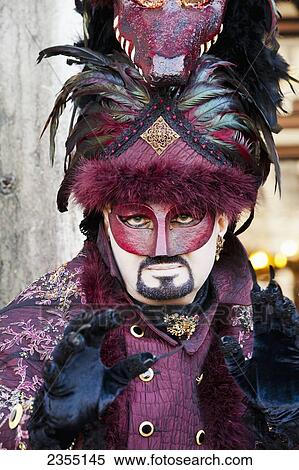 Person in Venetian costume during Venice Carnival; Venice, Italy View Large Photo Image Stock Photography - Person in Venetian costume during Venice Carnival; Venice, Italy. Fotosearch
