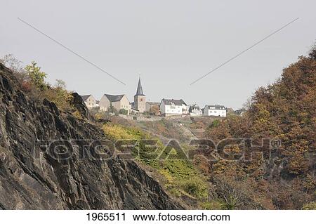 Stock Image - Petersburg, As Seen From The Rhine River, Rhineland-Palatinate, Germany. Fotosearch