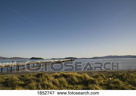Stock Photo - Petone Wharf; Wellington, New Zealand. Fotosearch