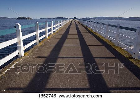 Stock Photograph - Petone Wharf; Wellington, New Zealand. Fotosearch