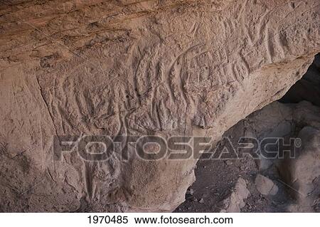 Stock Photography - Petroglyphs On The Cliff Of The Lasana Pucara, Antofagasta Region, Chile. Fotosearch