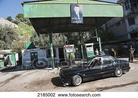 Stock Image - Petrol, Gas Station In Jordan, Middle East. Fotosearch