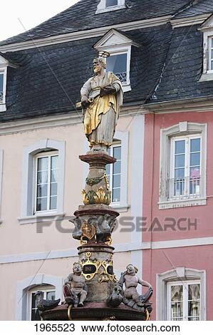 Petrusbrunnen (St. Peter's Fountain) On Hauptmarkt (Main Market) Square, Trier, Rhineland-Palatinate, Germany View Large Photo Image Stock Image - Petrusbrunnen (St. Peter's Fountain) On Hauptmarkt (Main Market) Square, Trier, Rhineland-Palatinate, Germany. Fotosearch