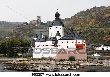Pfalzgrafenstein, A Tall Castle On Falkenau Island In The Rhine River, Rhineland-Palatinate, Germany View Large Photo Image Stock Photo - Pfalzgrafenstein, A Tall Castle On Falkenau Island In The Rhine River, Rhineland-Palatinate, Germany. Fotosearch