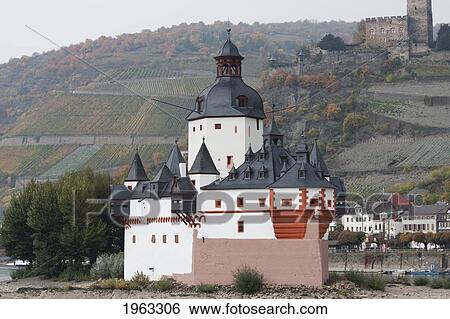 Pfalzgrafenstein, A Tall Castle On Falkenau Island In The Rhine River, Rhineland-Palatinate, Germany View Large Photo Image Stock Photograph - Pfalzgrafenstein, A Tall Castle On Falkenau Island In The Rhine River, Rhineland-Palatinate, Germany. Fotosearch