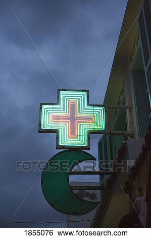 Pharmacy Sign In Essaouira, Morocco View Large Photo Image Stock Photograph - Pharmacy Sign In Essaouira, Morocco. Fotosearch